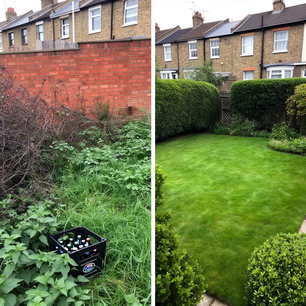 Rental property wall before and after patch, fill and repaint — Bristol end-of-tenancy repair